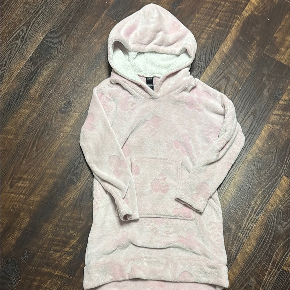 Disney Soft Pink Faux Long Fur Hoodie